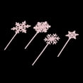 thumbnail image 4 of 4 adornos para tartas con copos de nieve y purpurina para fiestas, cupcakes navideños Rosa, 4 of 9
