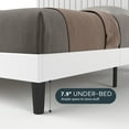 thumbnail image 4 of Einfach Queen Size Platform Bed Frame with Upholstered Adjustable Velvet Vertical Tufted Headboard, White, 4 of 8