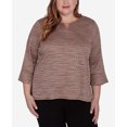 thumbnail image 4 of Alfred Dunner Womens Plus-Size  Beaded Split Neck Space Dye Top, 4 of 6