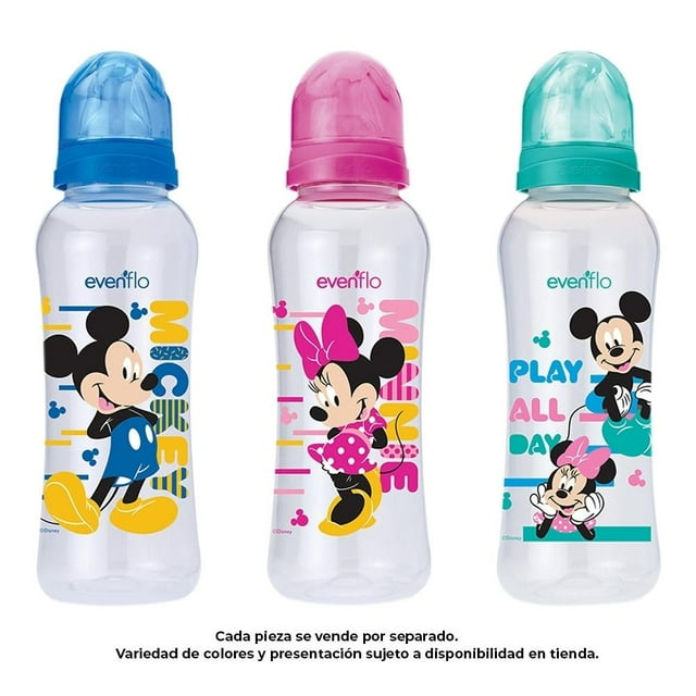 Biberón Evenflo Mickey y Minnie Flujo Medio 8 oz Varios Modelos 1 Pieza