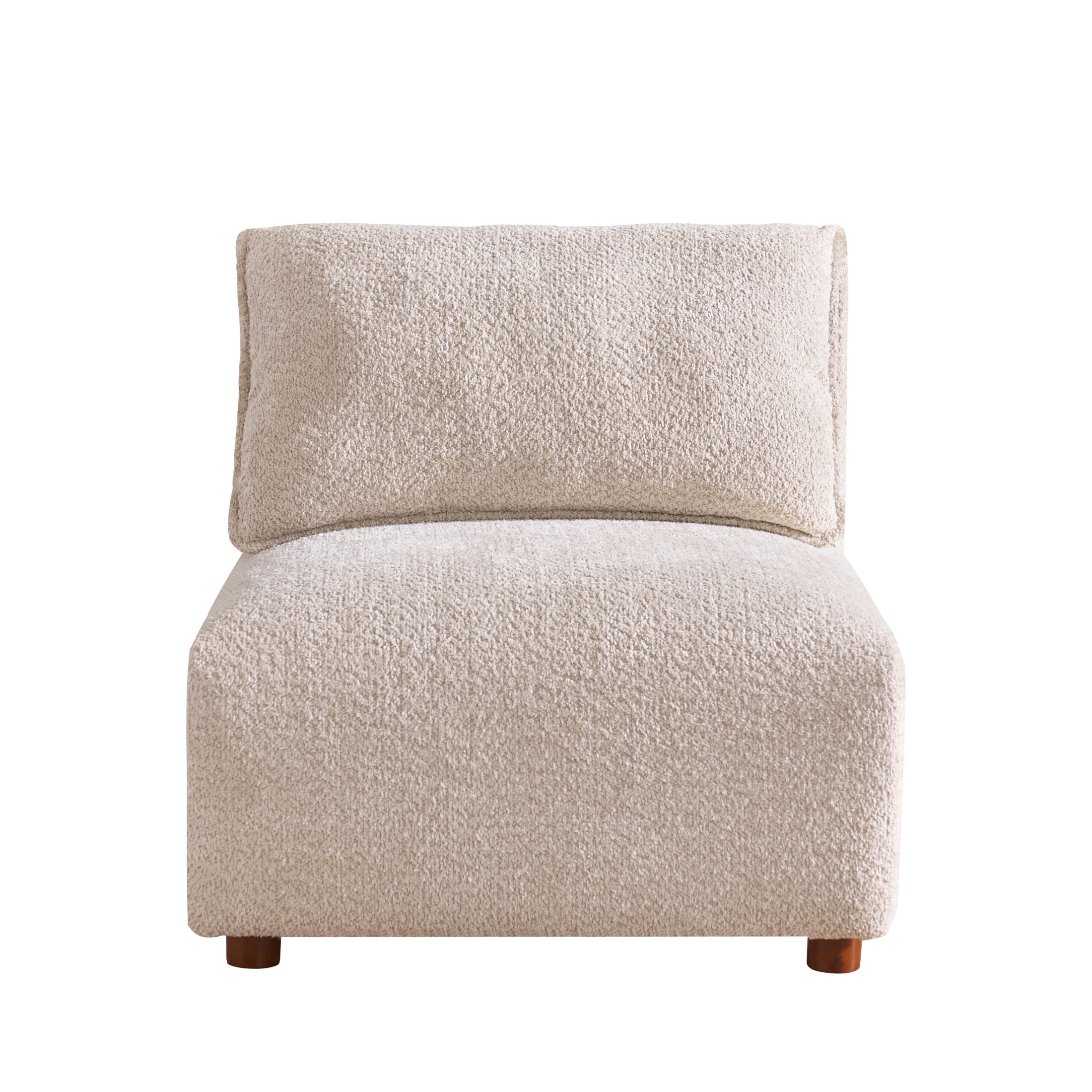 Christopher Knight Home 4-Seat Modular Sectional Sofa with Ottoman, Modern 96" Couch with Pillow Arms, Sesame