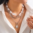 thumbnail image 4 of NICKSUN Gold Layered Irregular Baroque Imitation Pearl Pendant Necklaces for Women, Vintage Multi Layer Paperclip Beaded Pearls Snake Chain Choker OT Buckle Necklaces Jewelry Gift, 4 of 6