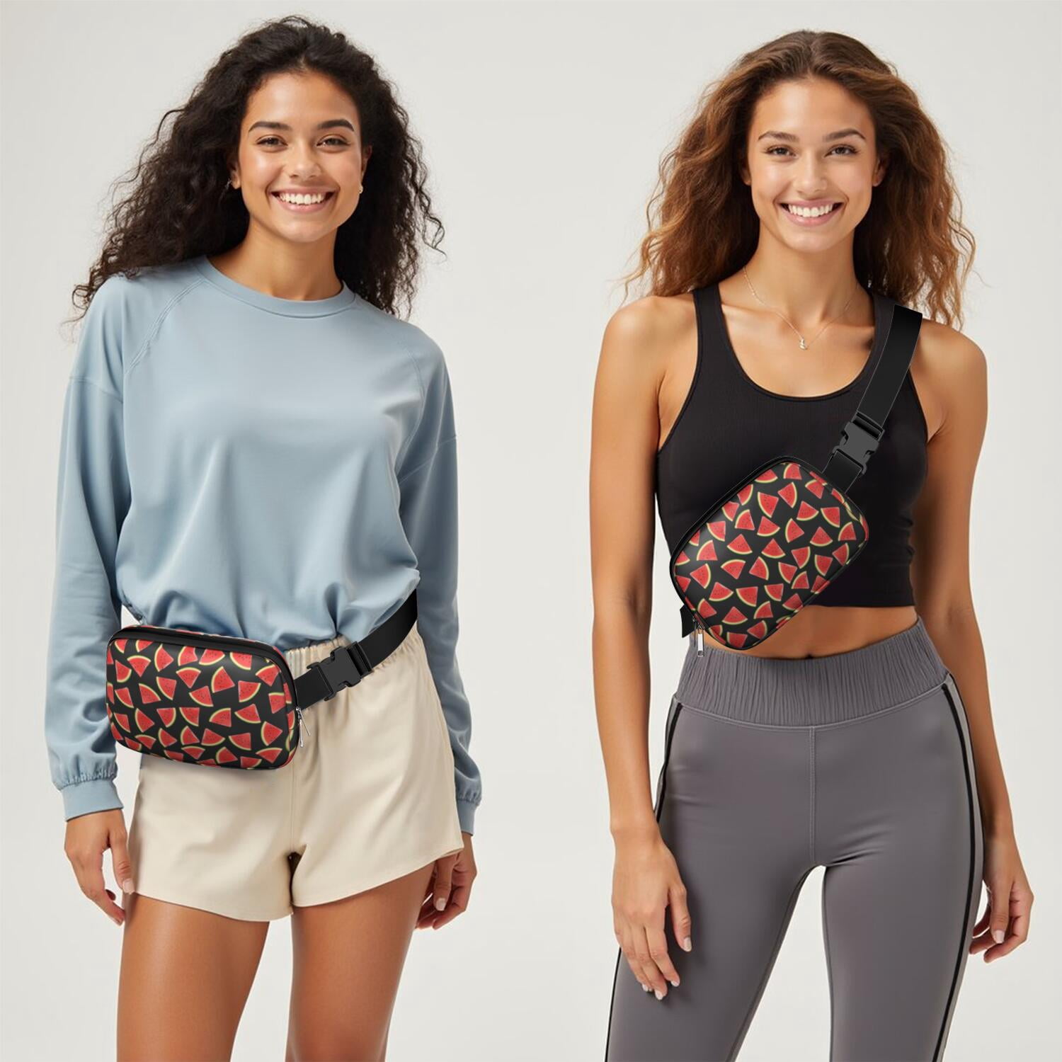 Cute Watermelon Pattern Waist Bag – Summer Fruit Fanny Pack with Aesthetic Tropical Design