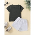 thumbnail image 3 of hirigin Baby Kids Boys Shorts Set, Short Sleeve Letters Print T-shirt with Elastic Waist Shorts Summer Outfit, 3 of 9