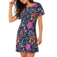 thumbnail image 2 of Fotbe Floral Bata de Dormir para Mujer con Estampado, Camisón de Algodón de Manga Corta, Ropa de Dormir Casual, 2 of 6