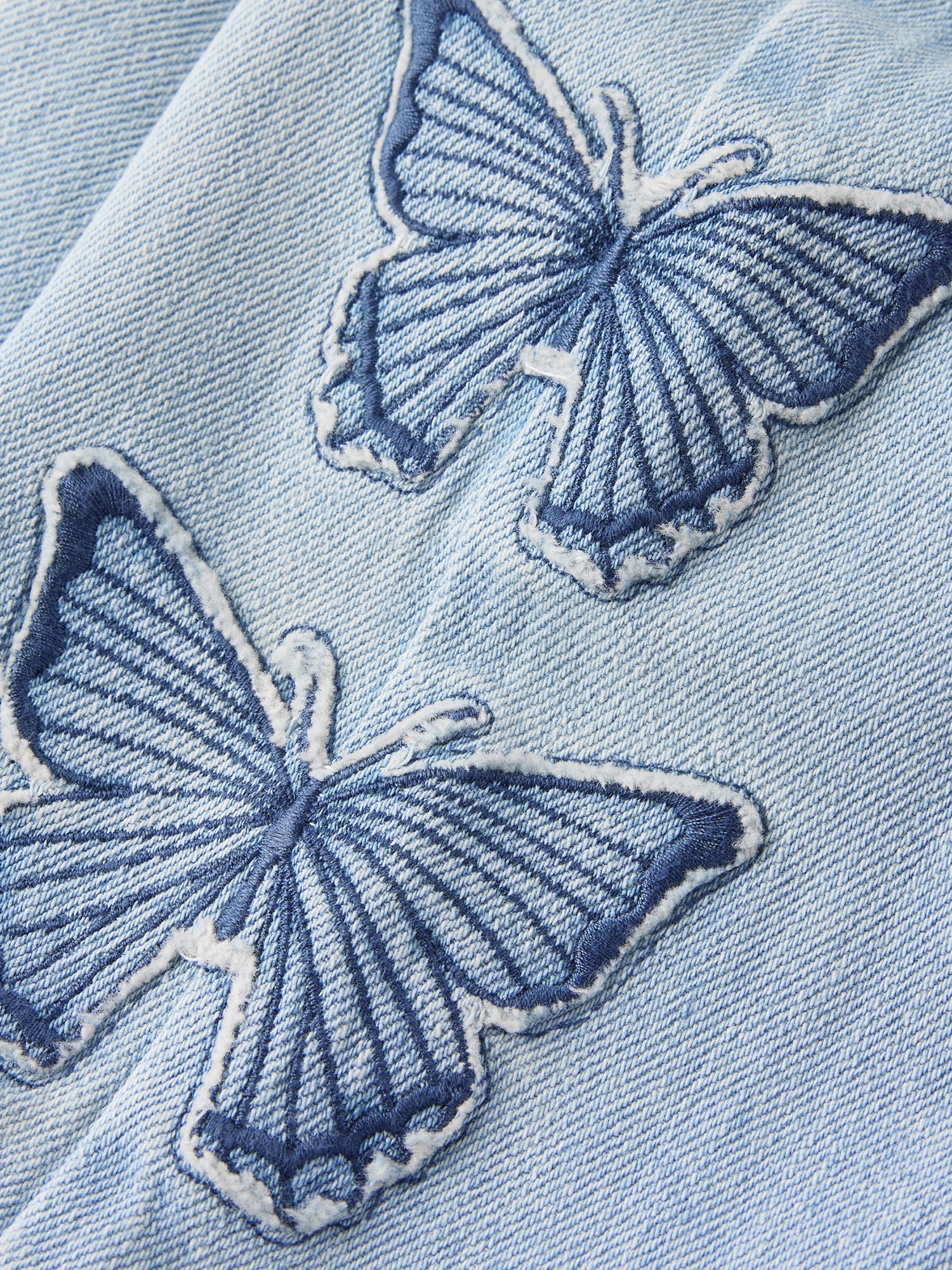 The Children's Place Toddler Girls Applique Butterfly Wide Leg Jeans, Sizes 12M-5T