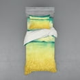 thumbnail image 2 of Ambesonne Beach Bedding Set 4 Pcs, Vintage Grunge Sea View, Queen, Earth Yellow Turquoise, 2 of 3