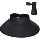 thumbnail image 1 of Sombrero de paja enrollable de ala ancha CHAO con Visera solar ajustable negro, 1 of 4