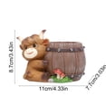 thumbnail image 3 of Resin Cow Planter, Highland Cow Figurine with Flower Pot, Cute Desktop Decor for Shelf Desk Mantel, Farmhouse Home Decoration, Gift for Animal Lovers, 3 of 6