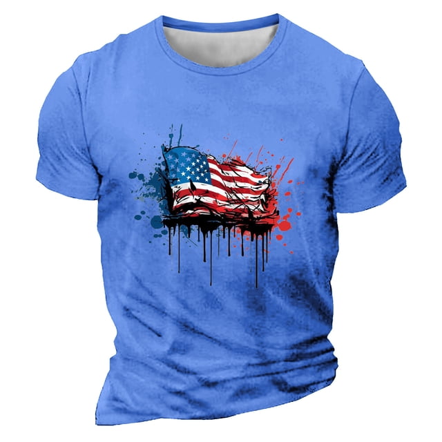 Chemises à Manches Longues pour Hommes Imprimé Décontracté Col Rond T-Shirt à Manches Courtes, Chemises à Manches Longues pour Hommes Coton