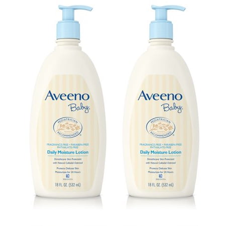 Baby Lotion Oatmeal - (2 pack) Aveeno Baby Daily Moisture Lotion with Natural Colloidal Oatmeal, 18 fl. oz