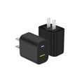 thumbnail image 1 of Bloque de carga USB C, 20 W, doble puerto, carga rápida, paquete de 2, negro, 1 of 7