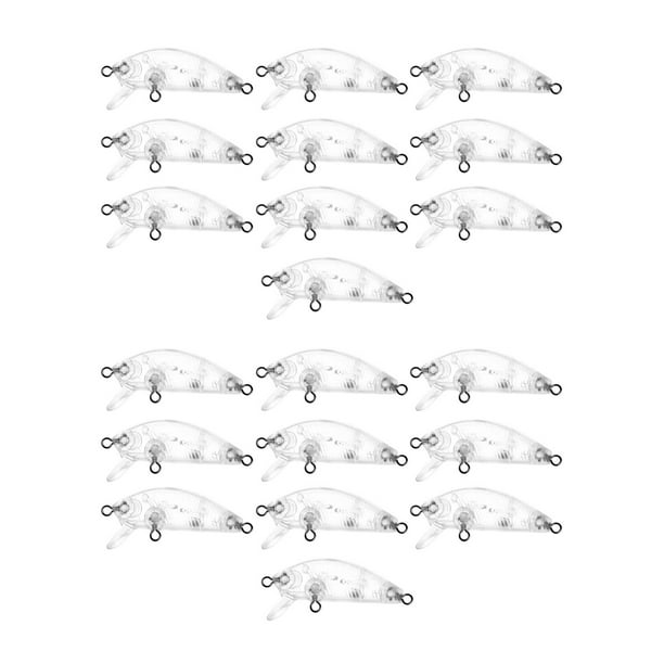 20 Piezas SeñUelo de Pesca Cuerpo 5cm 2.7G Sin Pintar Crankbait Vib Minnow Wobblers Cebo Duro SeñUelos en Blanco