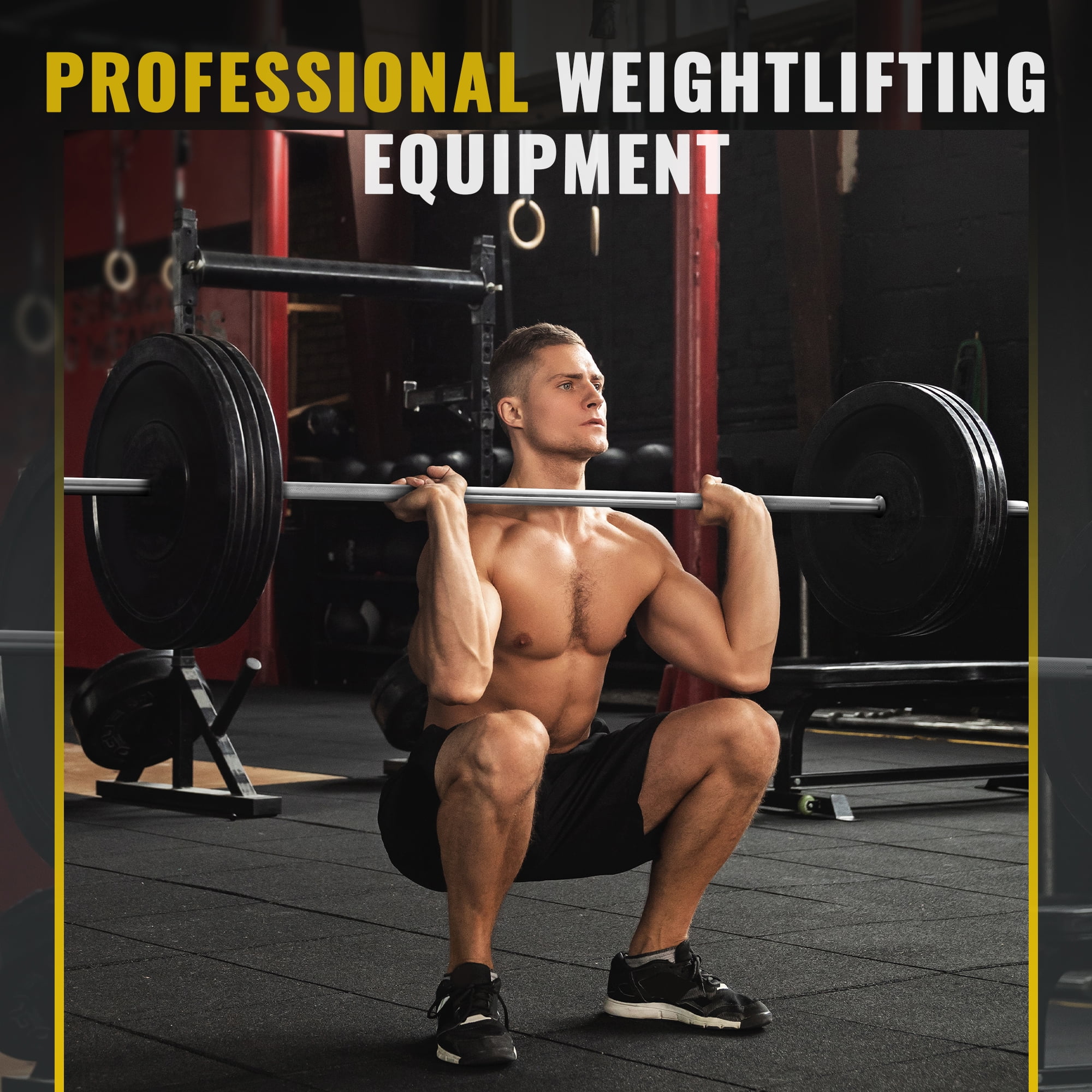 Signature Fitness Alloy Steel Olympic Bar – Straight Weightlifting Barbell with Chrome Finish, Available in 5FT, 6FT & 7FT Lengths