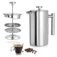 thumbnail image 1 of 1 Liter / 1000ml Coffee Maker - Double Walled Stainless Steel - Coffee Machine - French Press Coffee Maker - French Press System with Stainless Steel, 1 of 5