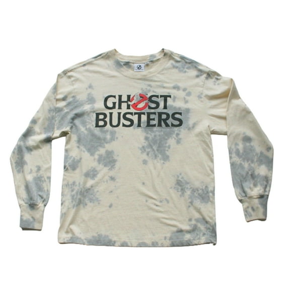 Ghostbusters Men' Off White Tie Dye Long Sleeve T-Shirt (Medium)
