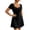 *Black, variant on ClodeEU Women's Square Neck Front Tie Short Sleeve Mini Dress,Casual Slim Waist Flared A Line Sundress Black,Women's Plus L