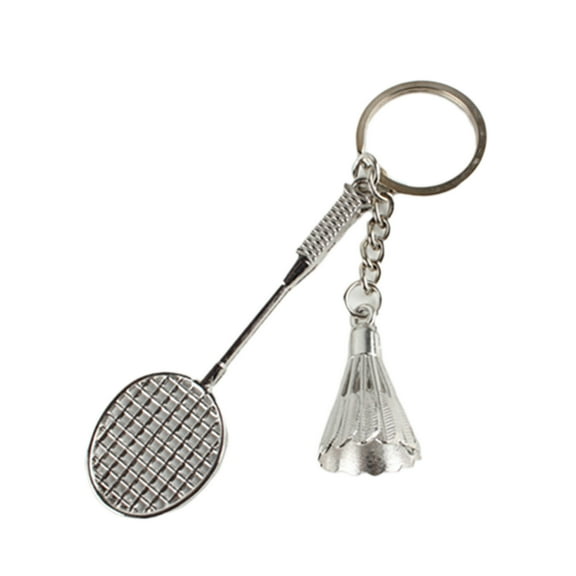 SPRING PARK 1/12Pcs Key Ring Racket Badminton Three-dimensional Pendant Decorations Zinc Alloy Key Rings Ornaments Home Storage