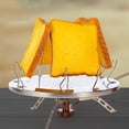thumbnail image 3 of Rejilla para cuatro rebanadas, porosa, plegable, soporte de material acero inoxidable, utensilios , bandeja portátil para mochileros , fie shamjiam Rejilla para tostadora, 3 of 5