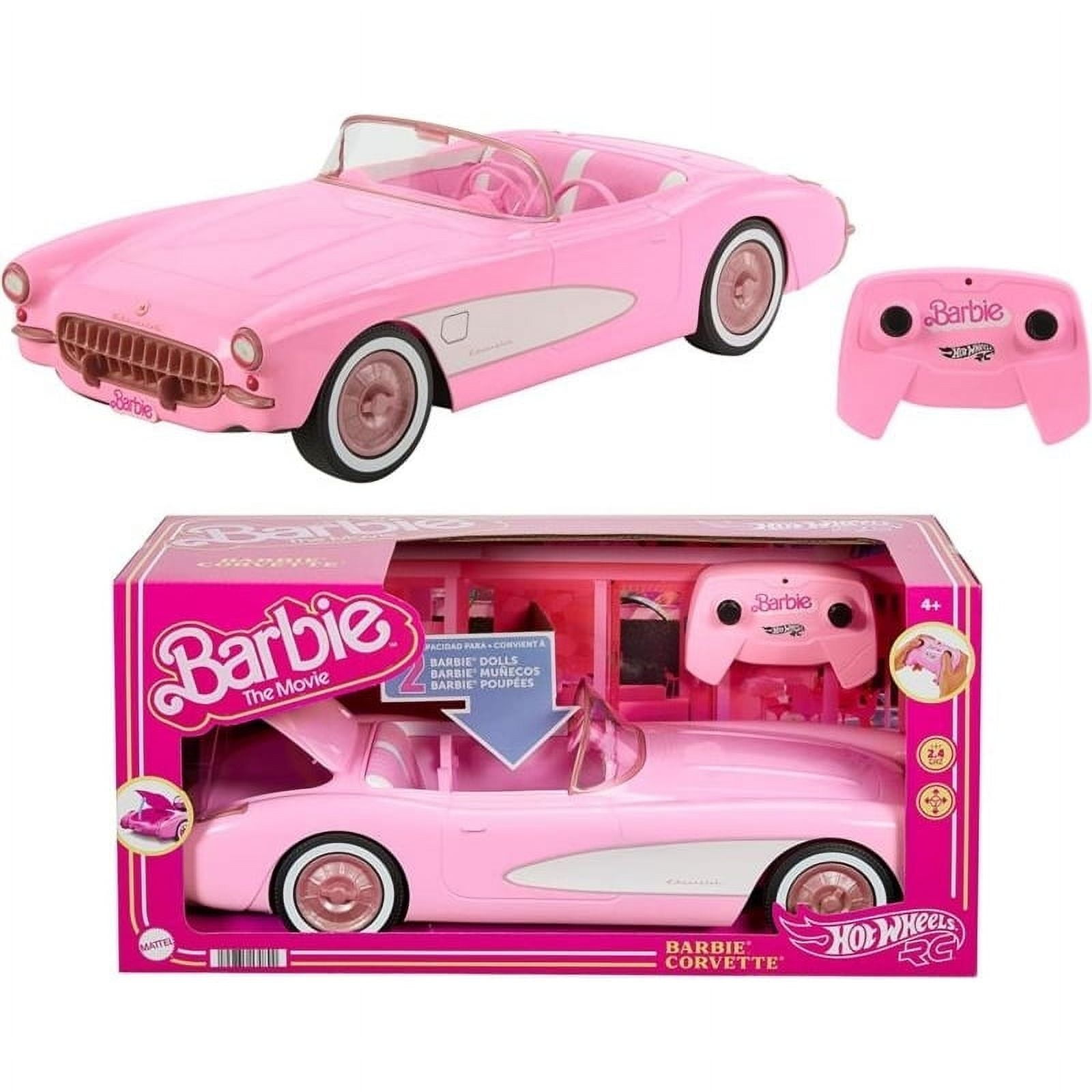 Hot Wheels RC Barbie Corvette Vehicle for Dolls, Remote Control