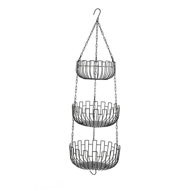 Advancent Práctico estante de almacenamiento para mostrador para organización de frutas y pan, cesta de frutas de 3 niveles fácil de instalar Organizadores de utensilios de cocina