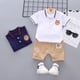 thumbnail image 2 of Oso bordado Ropa para niños Pantalones cortos de manga corta de verano Blanco, 2 of 8