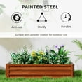 thumbnail image 3 of Outsunny 4' x 2' x 1' Galvanized Raised Garden Bed Planter Raised Bed with Steel Frame for Vegetables, Flowers, Plants and Herbs, Brown, 3 of 9