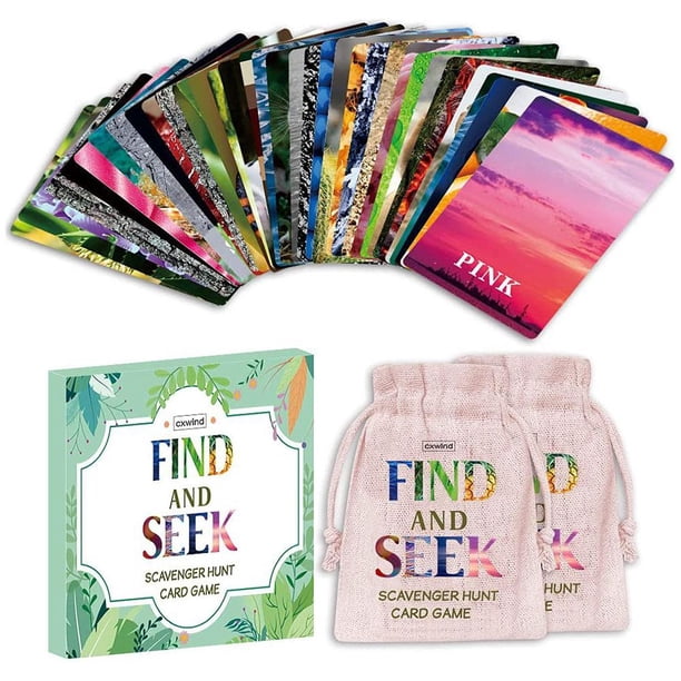 Buscan Y Encuentran Juegos Scavenger Hunt Card Game Outdoor Indoor Toys Para Familiares Y Amigos Kearding OD013419-00