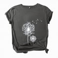 thumbnail image 3 of Paguaki Women Summer T Shirts Dandelion Print Graphic Tees Floral Printed O-Neck Casual Summer Tunic Tops, 3 of 5