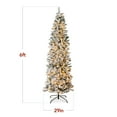 thumbnail image 4 of Best Choice Products 6ft Pre-Lit Artificial Snow Flocked Pencil Christmas Tree Holiday Decoration w/ 250 Lights, 4 of 10