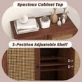 thumbnail image 6 of Giantex Sideboard Buffet Cabinet, Kitchen Storage Cabinet w/ Rattan Decorated Doors,Cupboard Console Table(Walnut, 1), 6 of 6