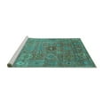 thumbnail image 2 of Ahgly Company Machine Washable Indoor Rectangle Oriental Turquoise Blue Industrial Area Rugs, 5' x 7', 2 of 4