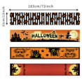 thumbnail image 1 of Camino de mesa de Halloween con decoración de mansión embrujada, decoración de mesa de comedor de Halloween de color naranja espeluznante, 4 piezas, 1 of 5