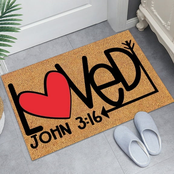 KCEHTA Valentines Door Mat, Valentines Day Welcome Mat Non Slip Washable Decorative Love Heart Wedding Anniversary Valentine's Day Doormat Indoor Outdoor Front Door Porch Valentines Day Decorations