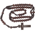 thumbnail image 3 of Beaded Cross Necklace Handmade Natural Beads Vintage Woven Chain Jewelry for Men Women Perfect for Birthdays Holidays, 3 of 4