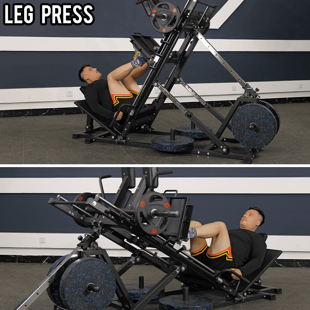 Eonfit EL2 Leg Press Machine for Home Gym, Hack Squat Machines with Linear Bearing 45° (30°~60° Adjustable) Lower Body Strength Training Equipment 1200lbs with Weight Storage