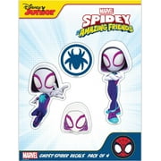Marvel Spidey and His Amazing Friends Decals - Set of 4 Ghost-Spider Gwen Stacy Vinyl Stickers for Car Water Bottle Bike Helmet Laptop Skateboard - Marvel Stickers for Kids and Adults