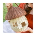 thumbnail image 2 of Mushroom Wicker Storage Basket With Lid-rattan Mushroom Decor, , Boho Decor, Day Gift, 2 of 5