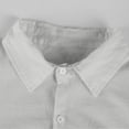 thumbnail image 6 of Fabrcox S-4XL Linen Button Down Shirt Men Roll Up Collared Mens Long Sleeve Shirt Sun Protection Vacation Travel Summer Mens Beach Shirts with Pocket White XL, 6 of 8