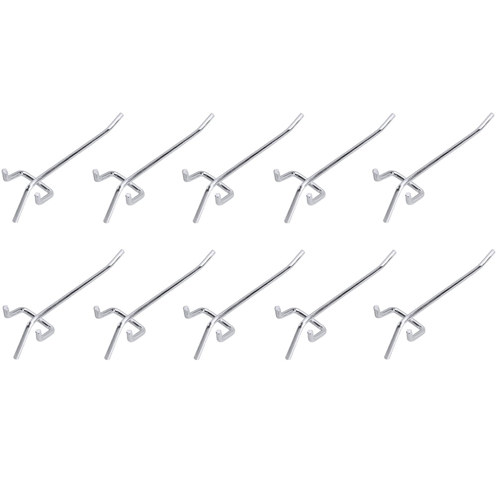 10 Pack PEG Board Pegboard Shelving Hooks 4" Length Metal