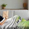 thumbnail image 3 of Music Soft Flannel Fleece Throw Blanket, Music Piano Keys Curvy Fingerboard Summertime Entertainment Flourish, Cozy Plush for Indoor and Outdoor Use, 70" x 90", Lime Green Black White, by Ambesonne, 3 of 5