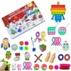 Spring hue Advent Calendar 2021 Fidget Toy Pop Set, 24DAYS Christmas Countdown Calendar Sensory Stress Relief Toys Pack, Surprise Gifts Box Xmas Party Favor