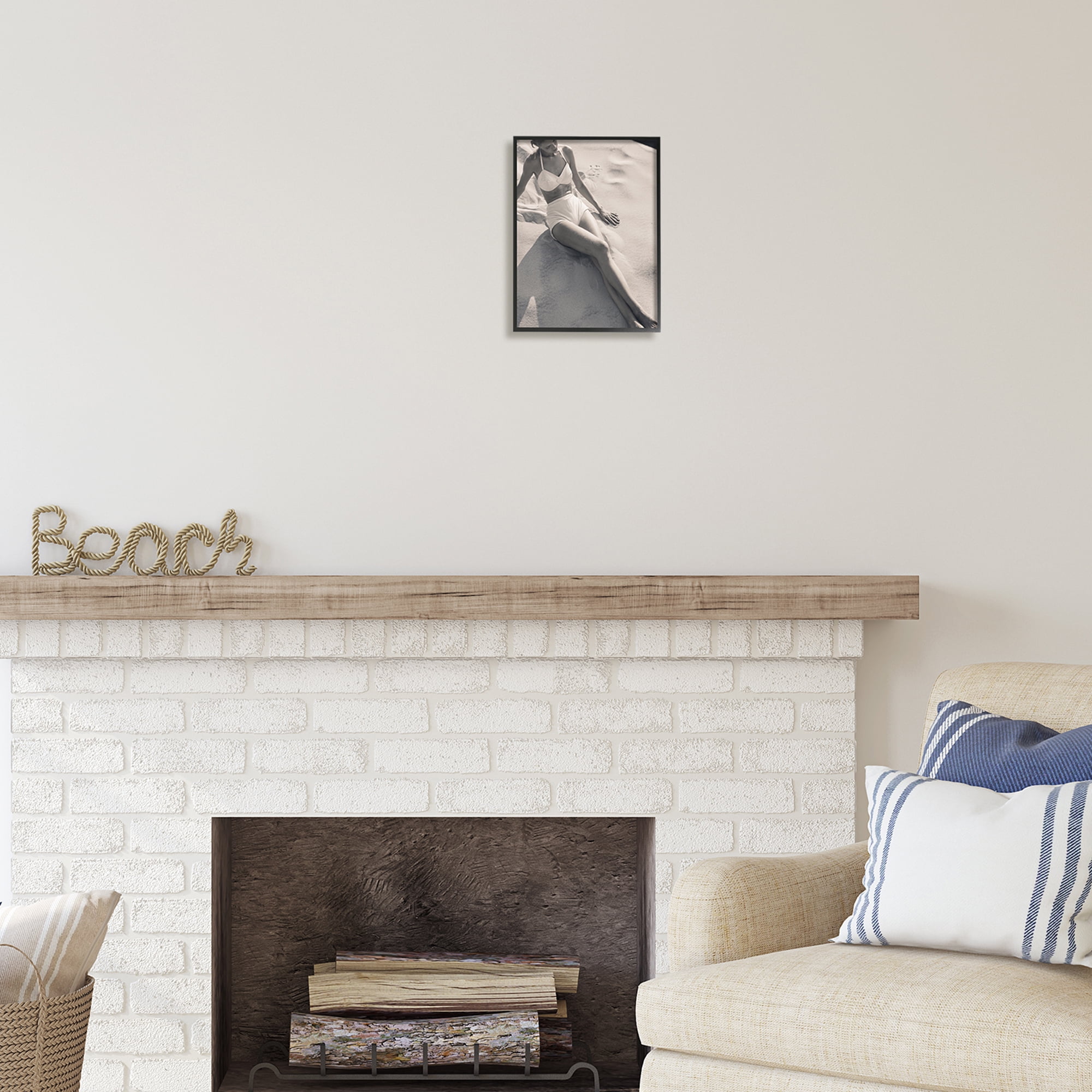 Stupell Industries Beach Fashion Photography Nature Photography Black Framed Art Print Wall Art, 11 x 14