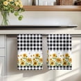 thumbnail image 7 of Sunflower Kitchen Towels Set of 3, Black White Buffalo Plaid Check Country Bee Absorbent Dish Towels for Kitchen, Microfiber Hand Towel, Quick Drying Tea Towel for Cleaning Decorative Dishcloths, 7 of 7