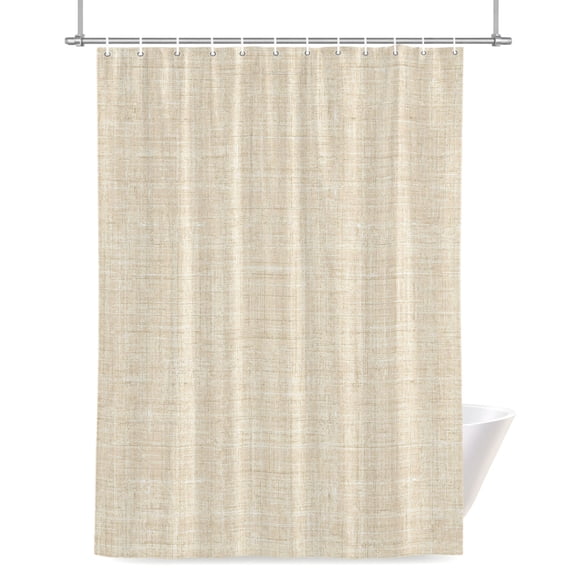 Cream Shower Curtain, Abstract Modern Farmhouse Solid Color Waterproof Shower Curtain Set with 12 Hooks Lightweight Bath Curtains Fabric Bathroom Decor 60x72 Inches
