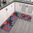 thumbnail image 2 of Pioneer Flower Floral Print Pattern Kitchen Rugs Sets Of 2,Anti Fatigue Kitchen Mat Rugs Non Slip Washable,Decorative Kitchen Floor Mats for Kitchen,Sink,Laundry,17"x30"+17"x47", 2 of 7