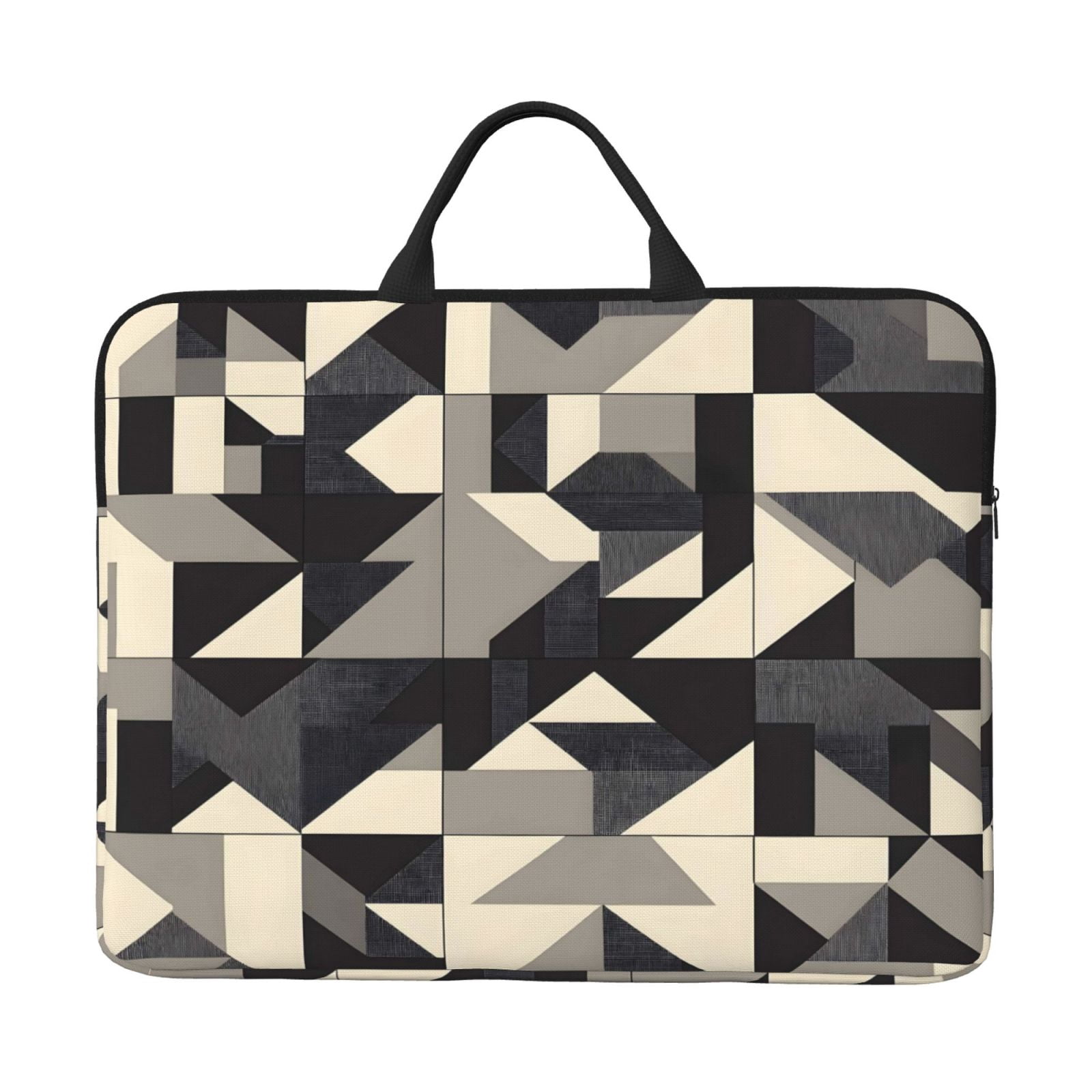 Laptop Sleeve Bag For Women Men 14inch Waterproof Durable Protective Computer Carrying Cover Handle Laptop Case Bag Dark Gray Geometric Patterns_1 (4)