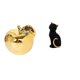 thumbnail image 1 of Escultura de gato de fruta, figura de resina de cerámica, decoración de colección, artesanía, adorno delicado, estatua de animal para porches, restaur, 1 of 8