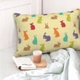 thumbnail image 4 of Salouo Colorful Rabbit Pattern Pillow Cases,1PC Pillow Covers with Envelope Closure Decorative Pillow Case for Bed Couch,Pillows Not Included-14"x20", 4 of 6