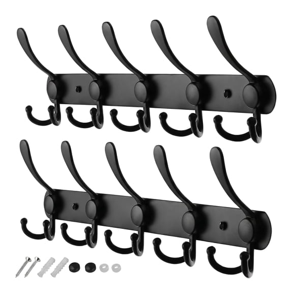 2 Pack Coat Rack Wall Mount – Stainless Steel Heavy Duty Coat Hooks, Wall Mounted Hanger for Hats, Towels, Robes, Jackets & Clothes for Bathroom, Entryway